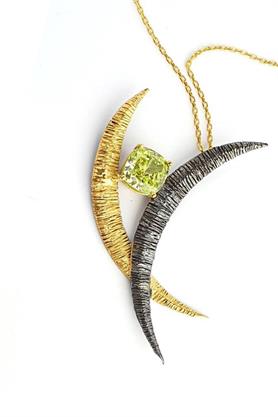 Peridot Taşlı 925 ayar Gümüş Tasarım Kolye