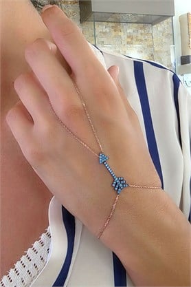 Turkuaz Taşlı 925 Ayar Gümüş Ok Figürlü Şahmeran | OseShop