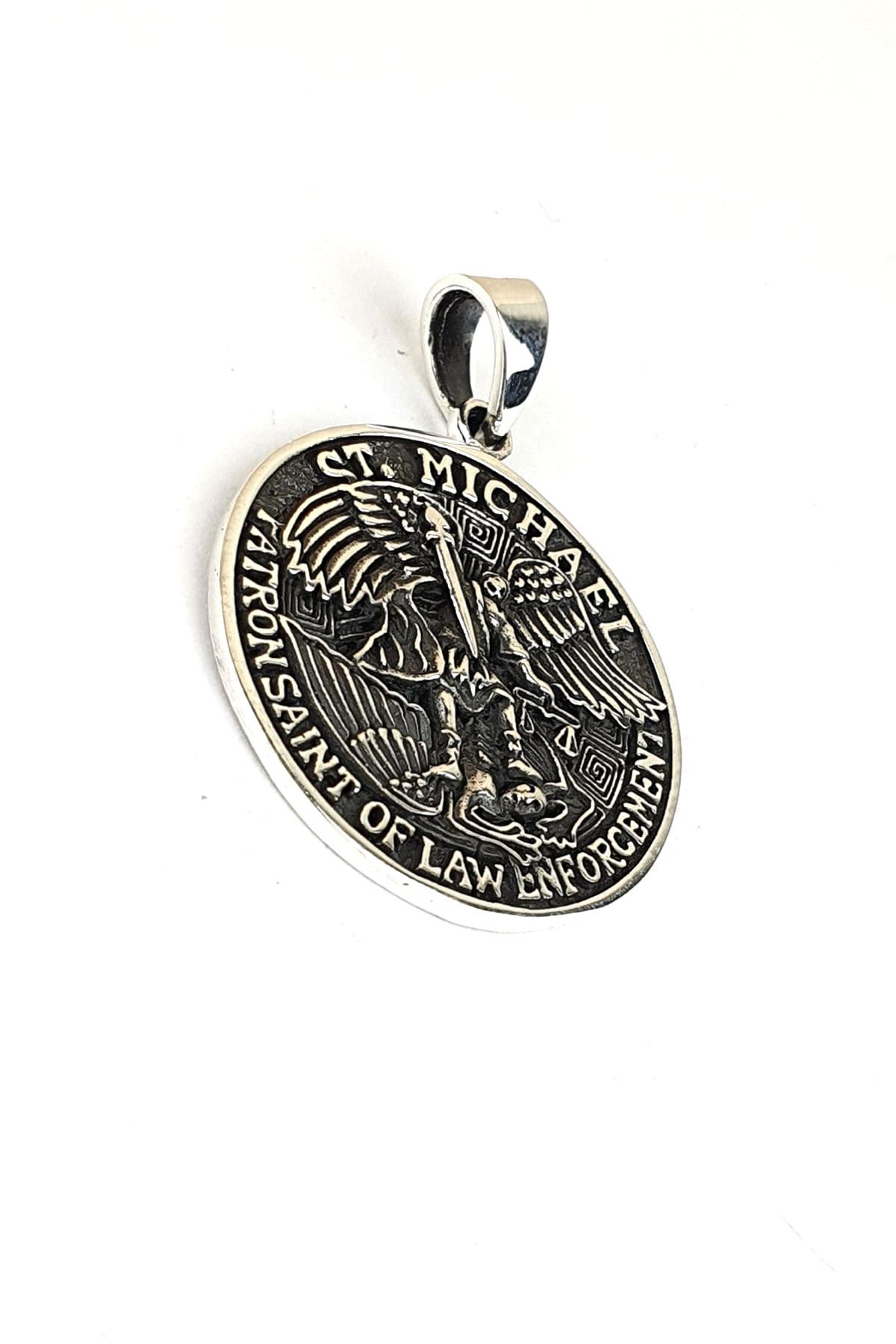 Mikail Meleği 925ayar Gümüş Tasarım Madalyon Kolye Ucu - OSESHOP