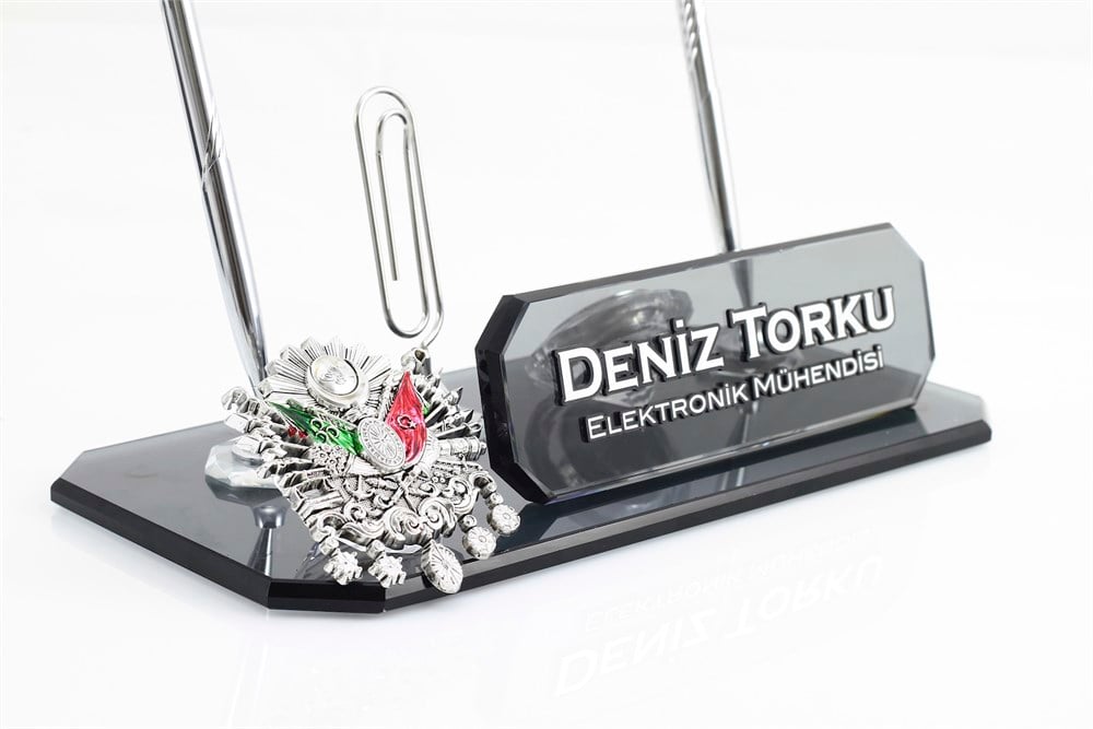 KRİSTAL MASA İSİMLİĞİ Osmanlı Tuğralı