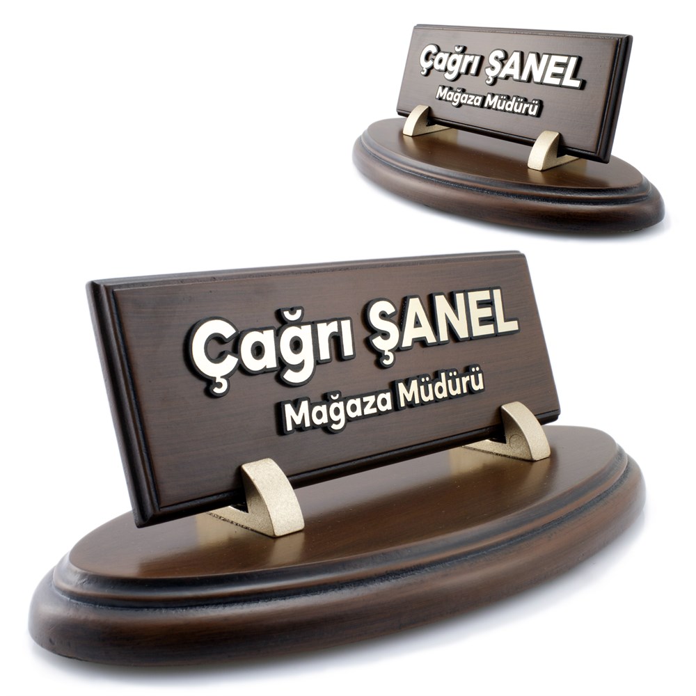 OVAL AHŞAP MASA İSİMLİĞİ