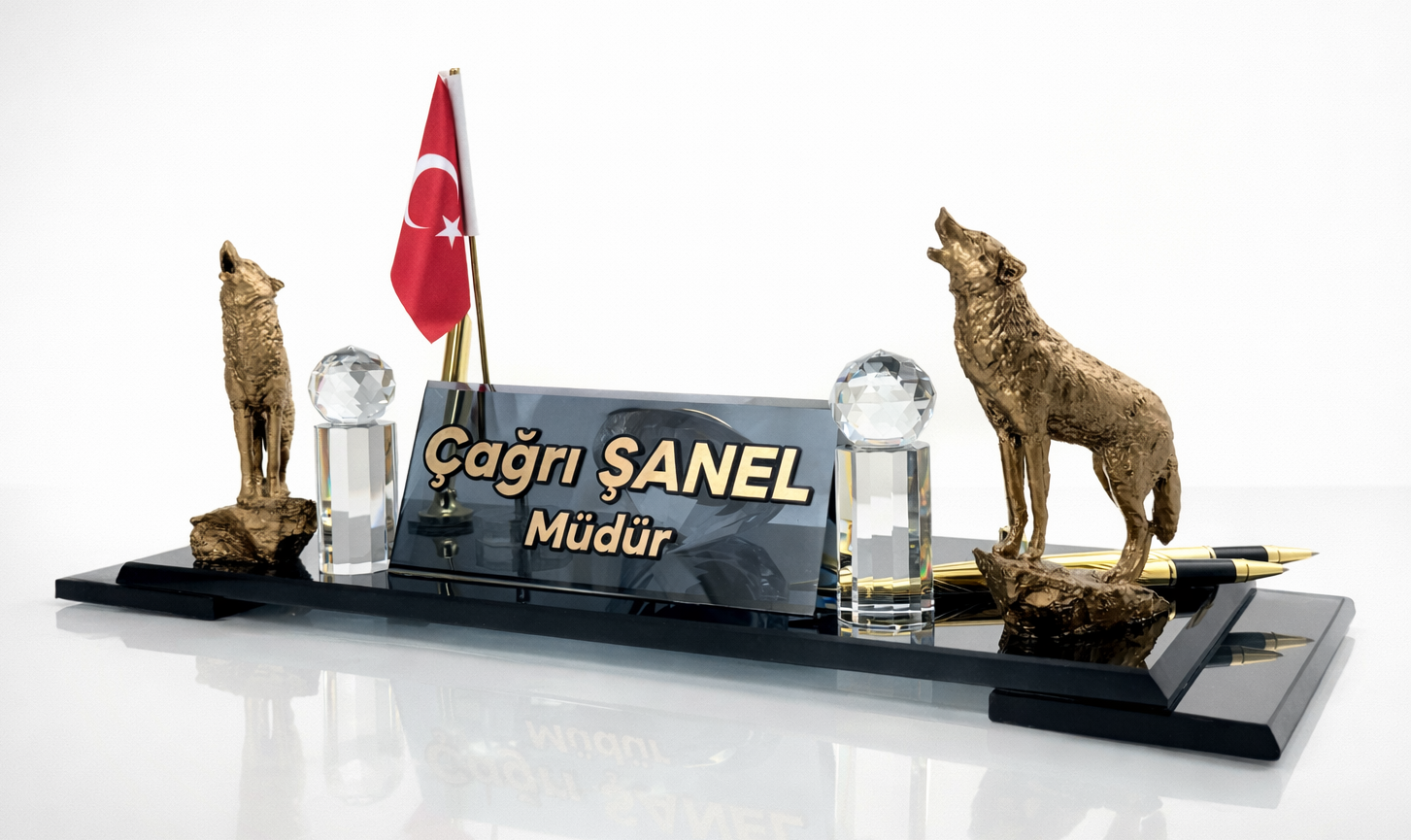 GRAND PRO MASA İSİMLİĞİ-Uluyan Kurt- masa isimliği