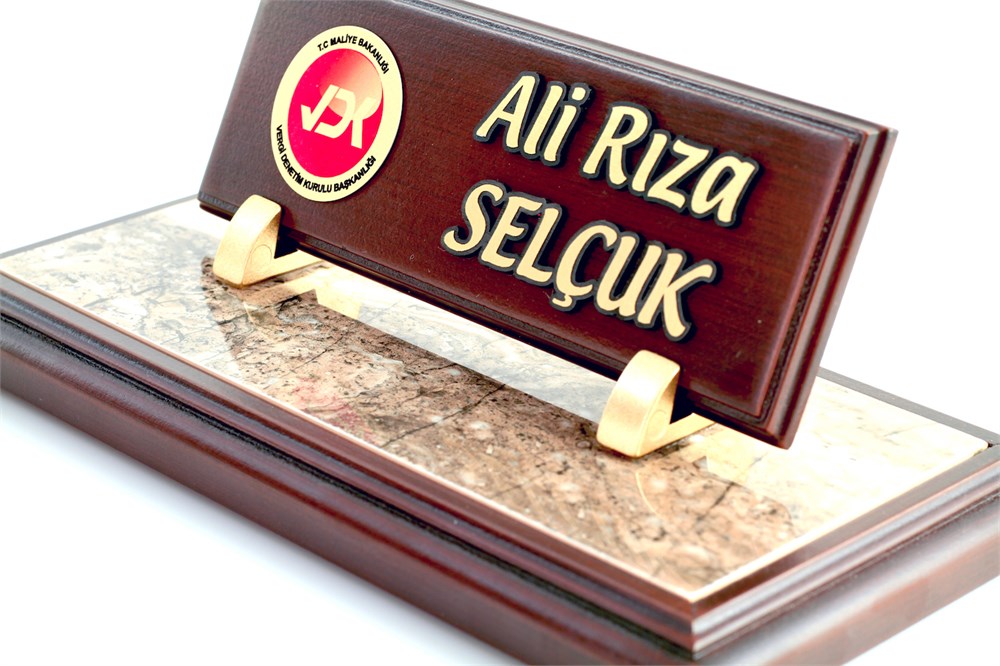 MERMER ve AHŞAP İSİMLİK LOGOLU