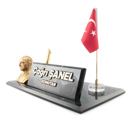 Masa Üstü İsimlik Atatürk Biblo Kabartma Yazı