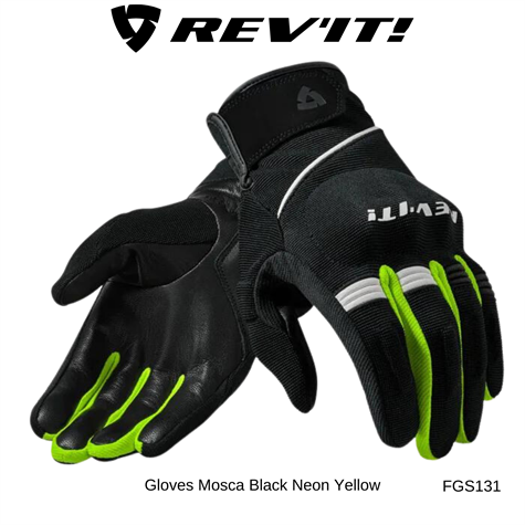 Revit Gloves Mosca Black Neon Yellow