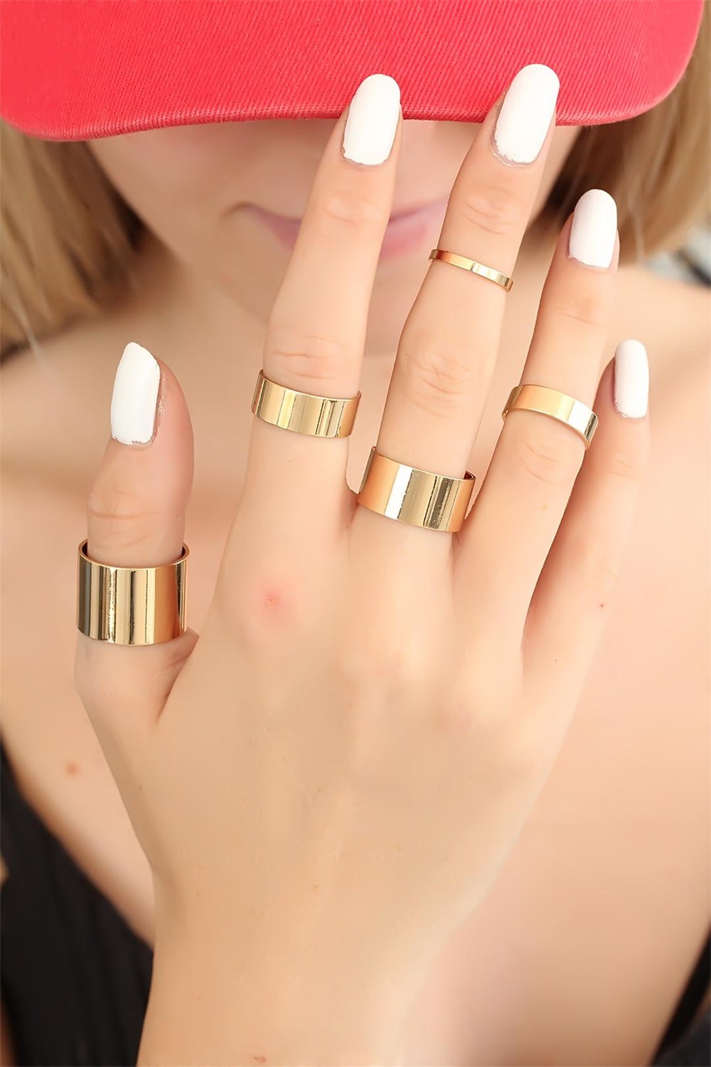  Gold Renk Bayan Yüzük Seti