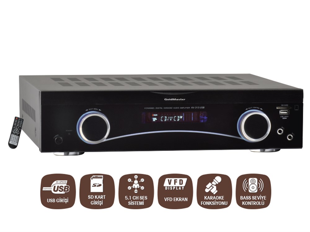 Goldmaster AV-313 USB 6 Kanal Ev anfisi