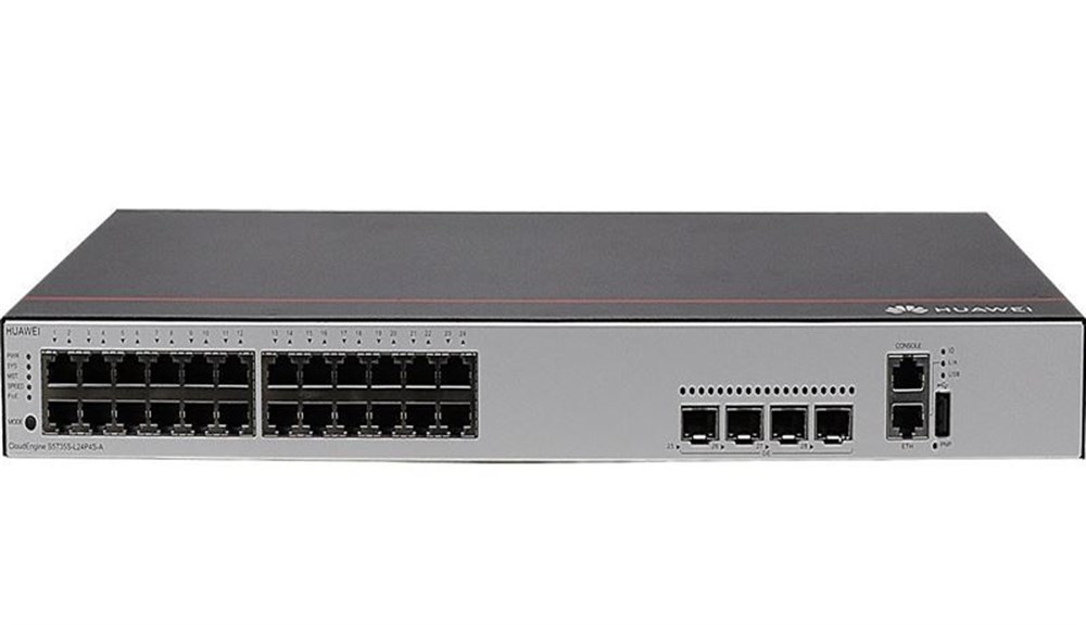 HUAWEI 24*10/100/1000BASE-T ports, 4*GE SFP ports, PoE+, AC power S5735-L24P4S-A