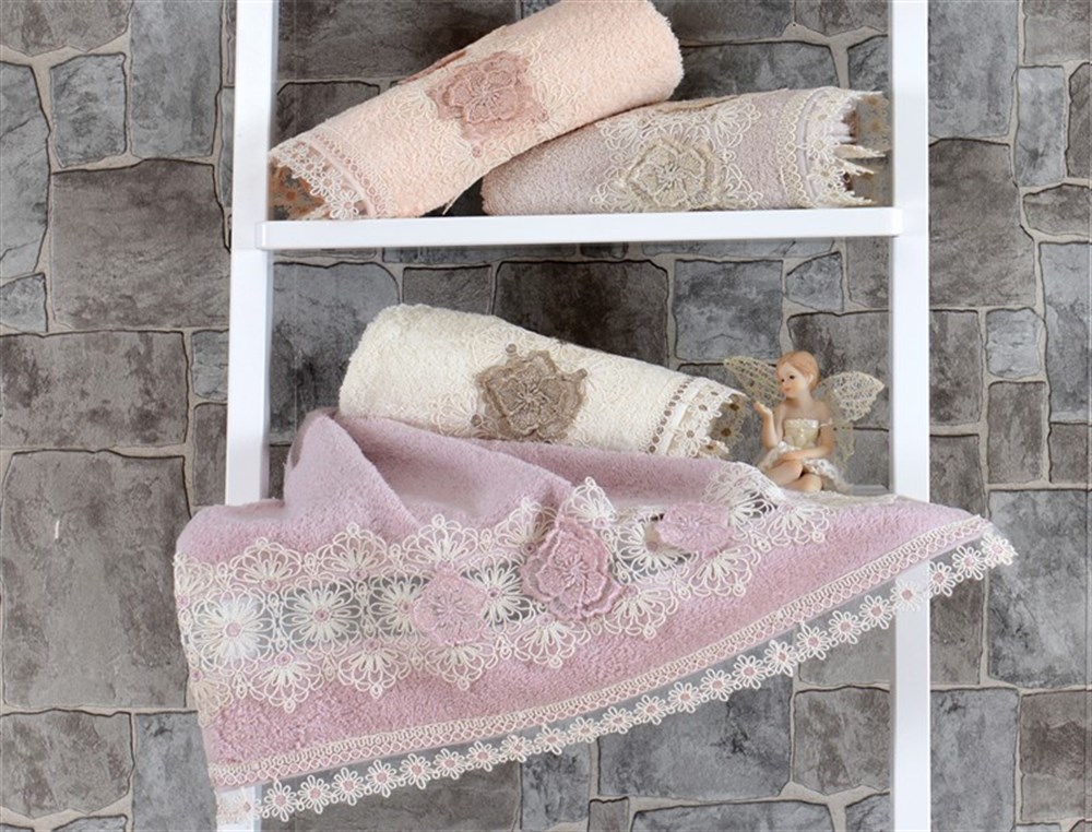 Minteks Romantic  50x90 Havlu Angelica Krem