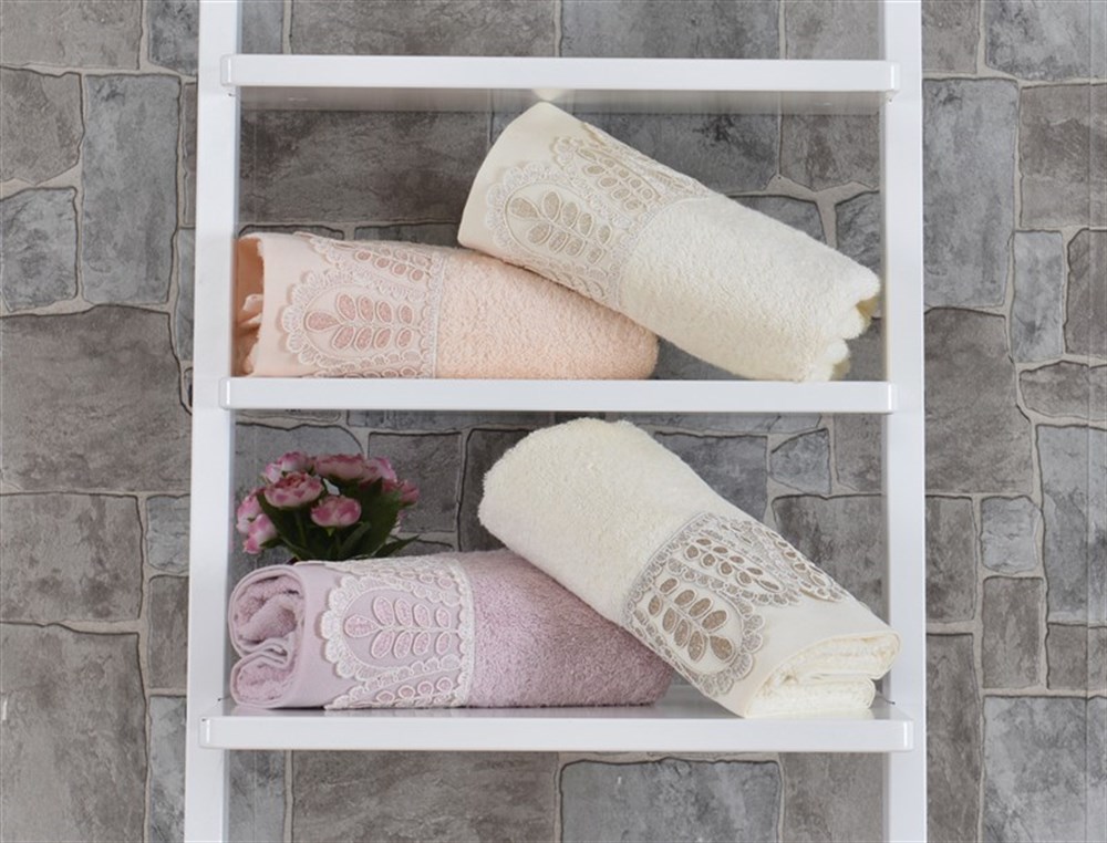 Minteks Romantic  50x90 Havlu Josette Krem