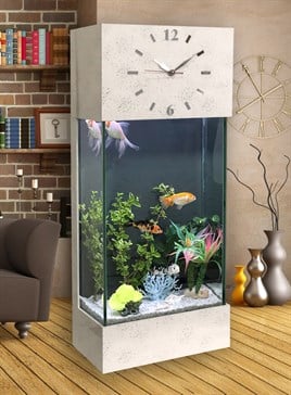 Led ışıklı Saat Kule Akvaryum deka-damla-beyaz