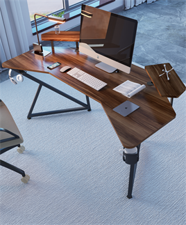 Özel Tasarım Kanatlı Oyuncu Masası 160 Cm Rgb Işıklı Mouse Pad Bardaklık Ve Kulaklık Tutucu Ahşap