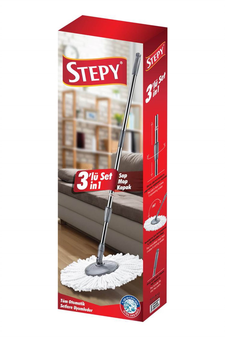 Stepy 3 lü Set (Sap - Mop - Kapak)