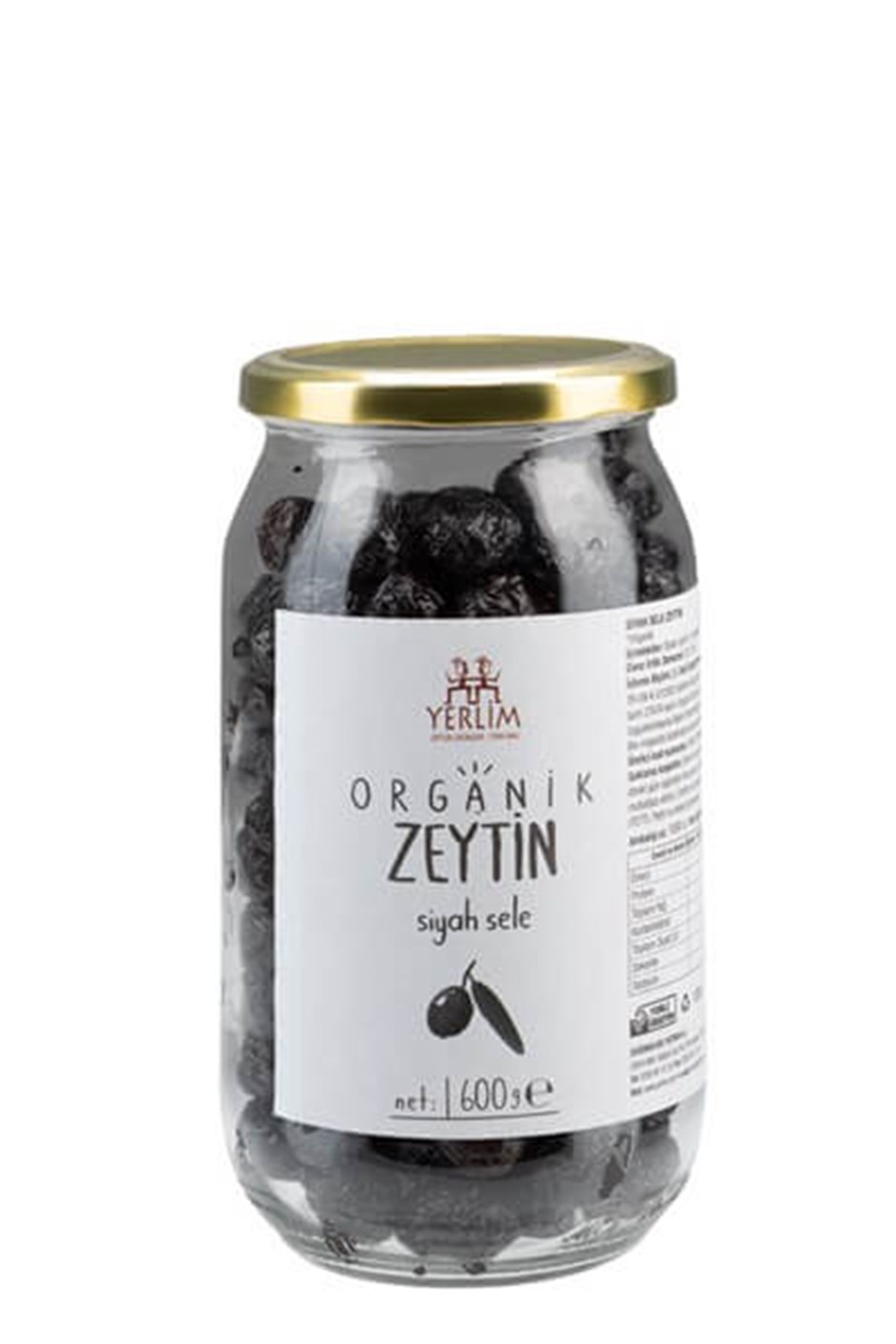 Organik Zeytin Siyah Sele Vegan Glutensiz (600gr) (Yerlim Organik) I  entazem.com