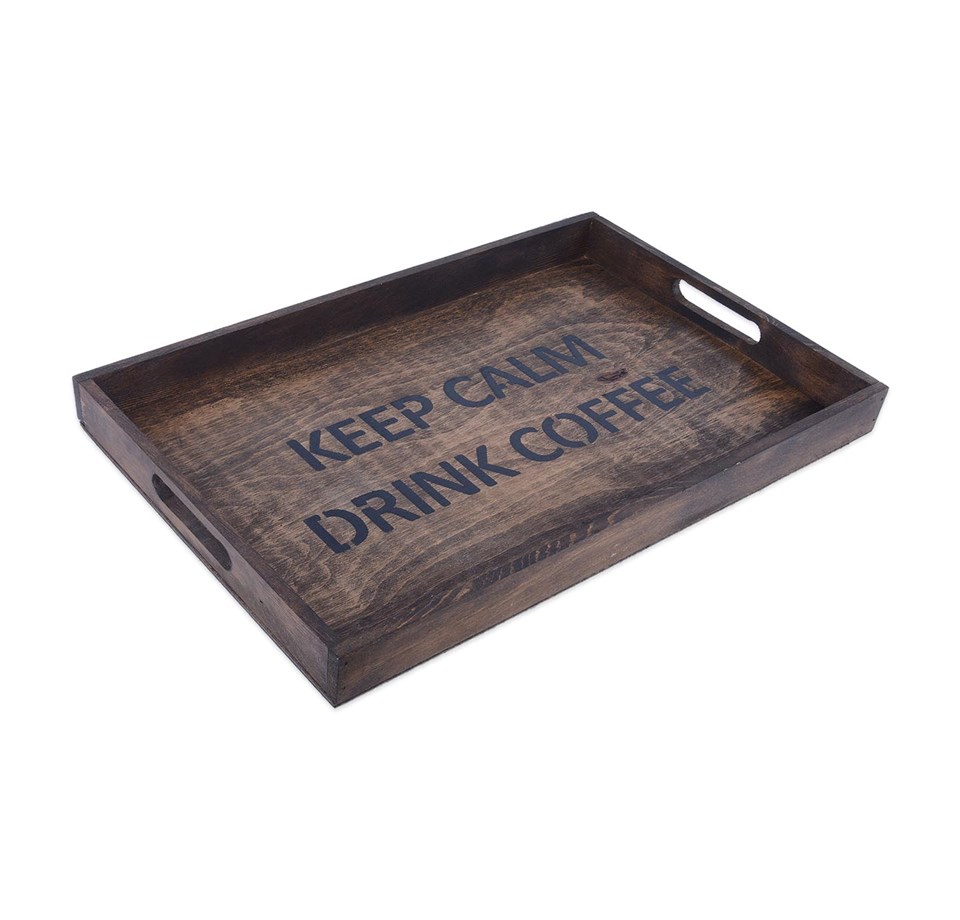 Vintage Coffee Ahşap Tepsi