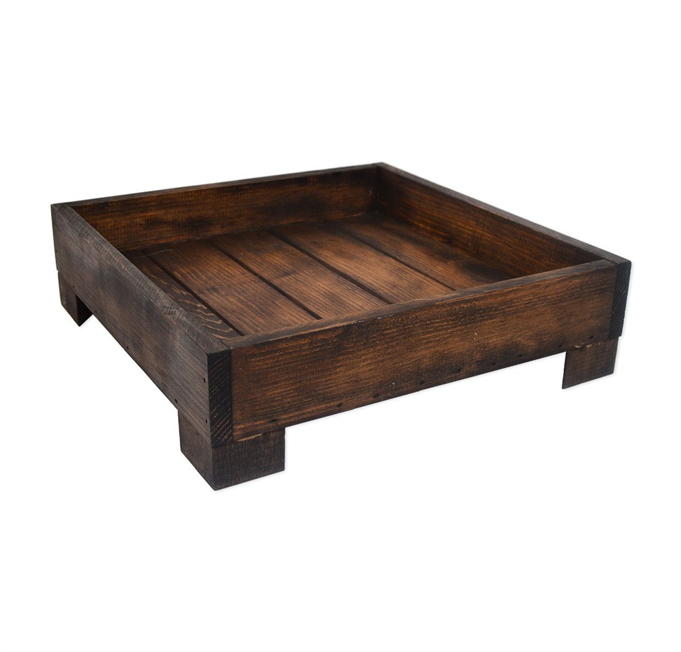 Rustik Ahşap Kare Tepsi