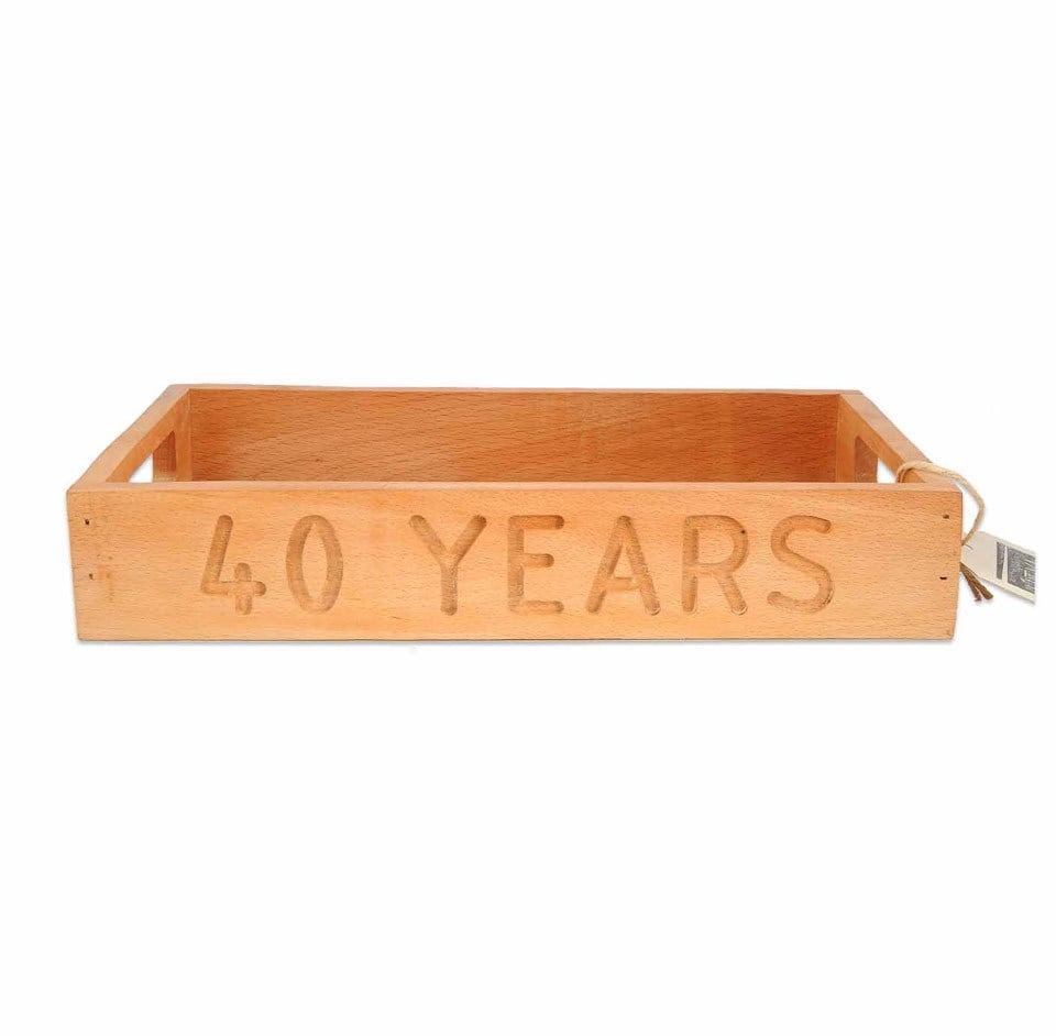 40 Years Ahşap Kahve Tepsisi