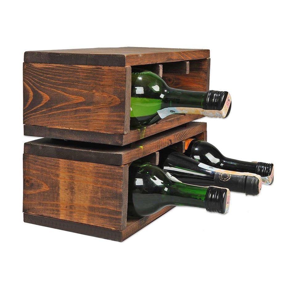 6'lı Ahşap Rustik Şaraplık