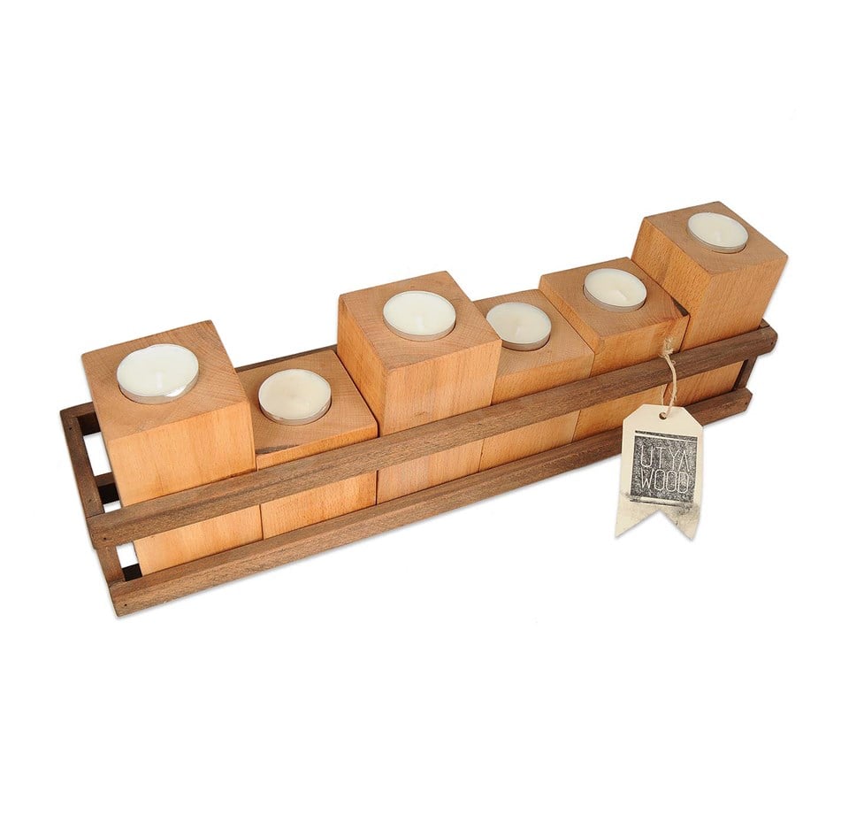 Abra Dekoratif Ahşap Mumluk