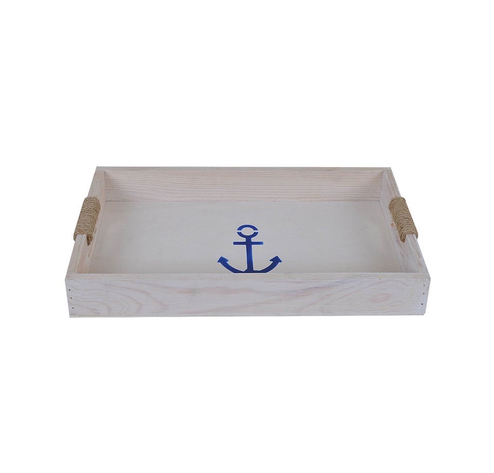 Anchor Beyaz-Mavi Marin Tepsi