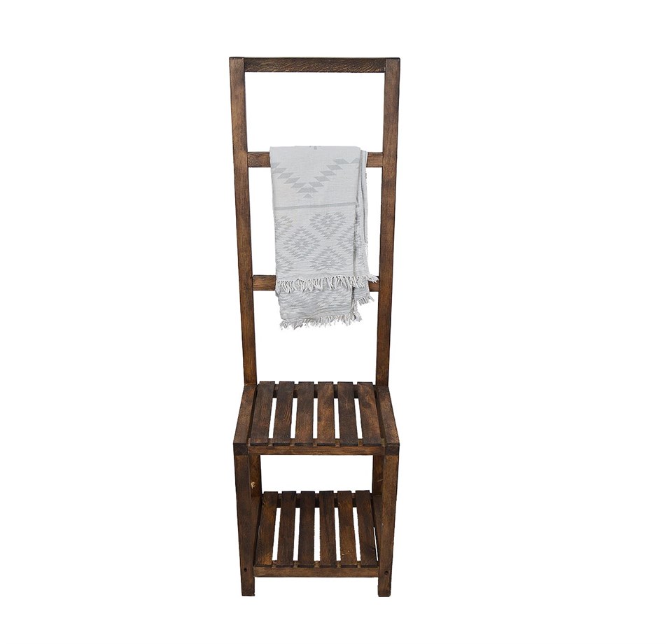 Ahşap Dekor Havlu Askılı Raf Sistemi