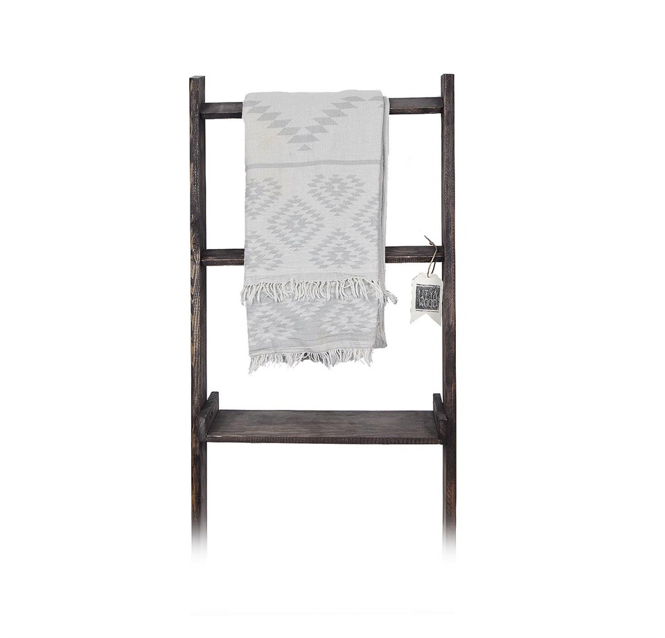 Banyo Ahşap Merdiven Açık Raf Sistemi