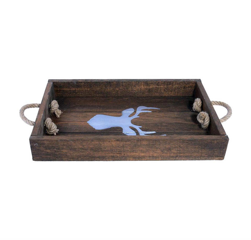 Deer Ahşap Dekoratif Tepsi
