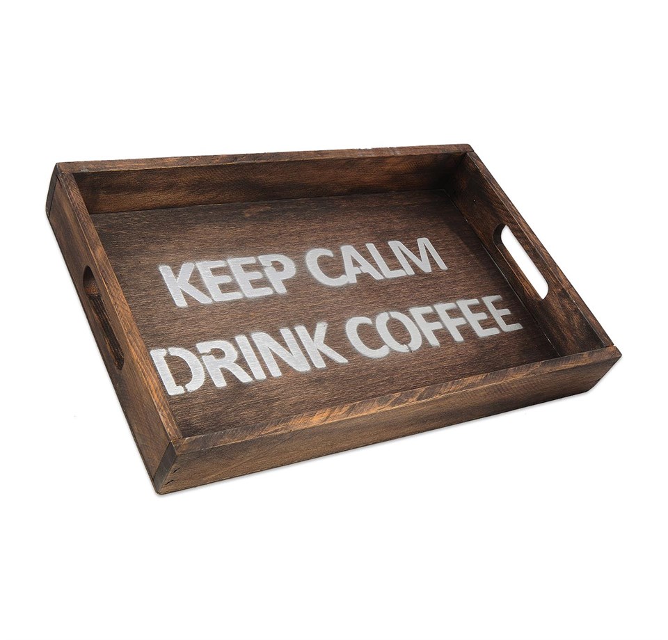 Doğal Ahşap Baskılı Tepsi