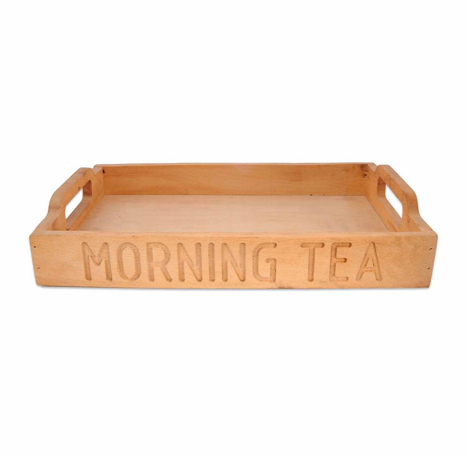 Morning Tea Dekoratif Ahşap Tepsi