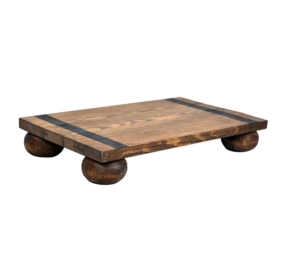 Ayaklı Ahşap Sunum Tepsisi