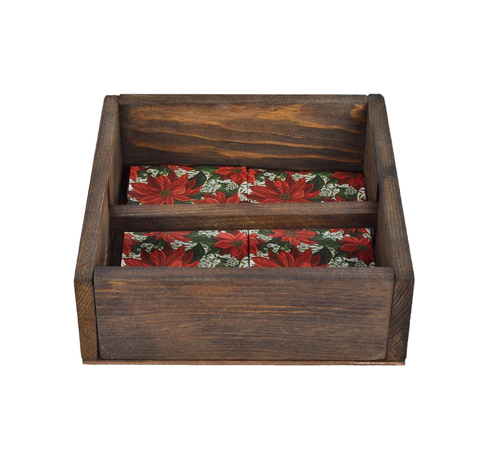 Ahşap Masaüstü Dekor Peçetelik 