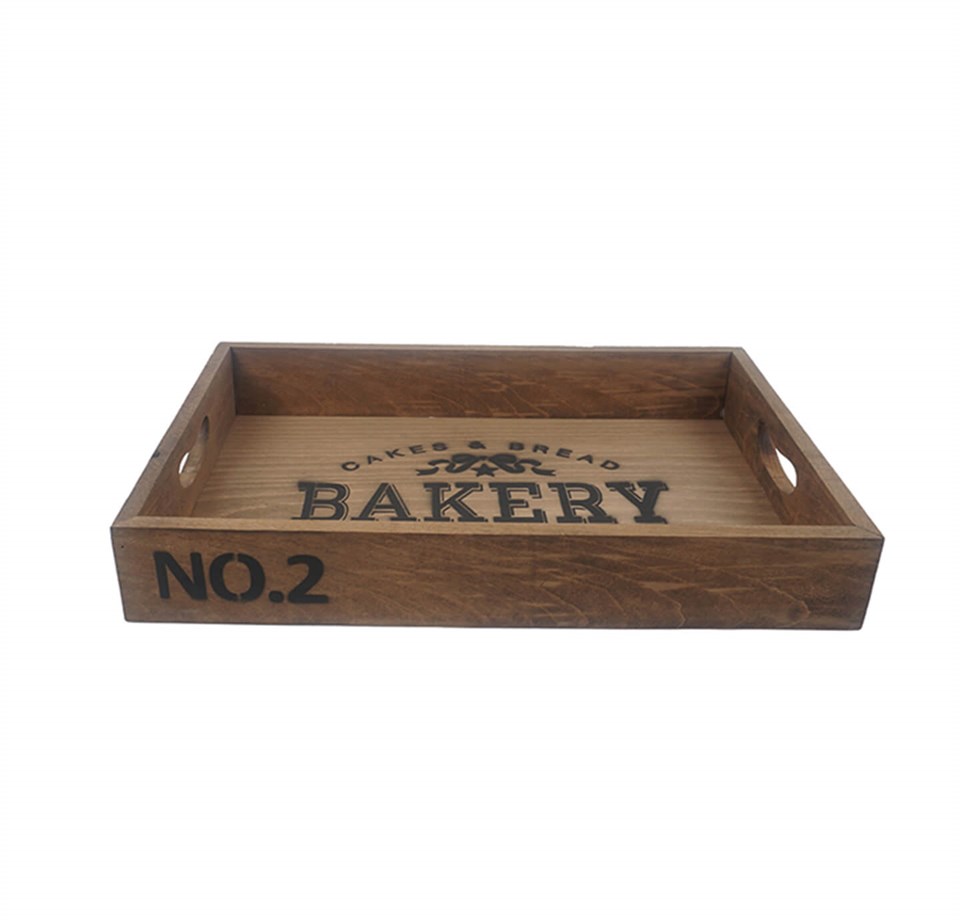 Bakery Dekoratif Ahşap Tepsi 