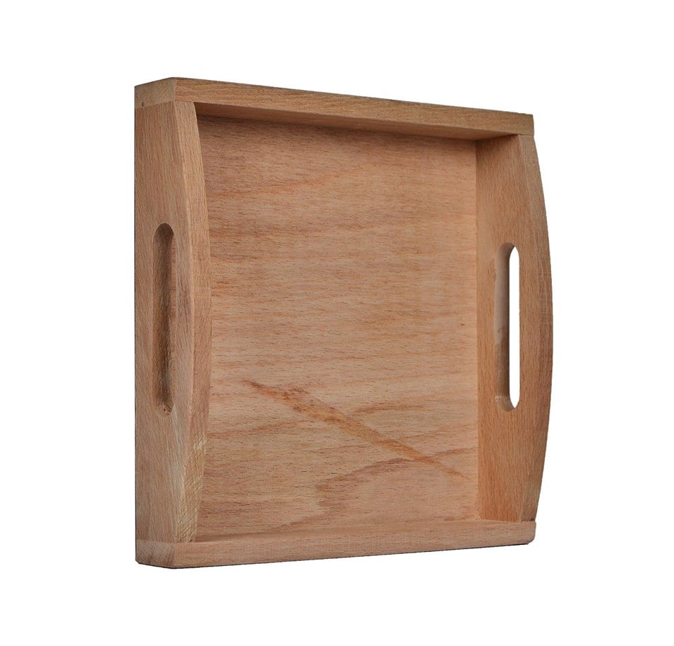 Naturel Ahşap Dekoratif Sunum Tepsisi