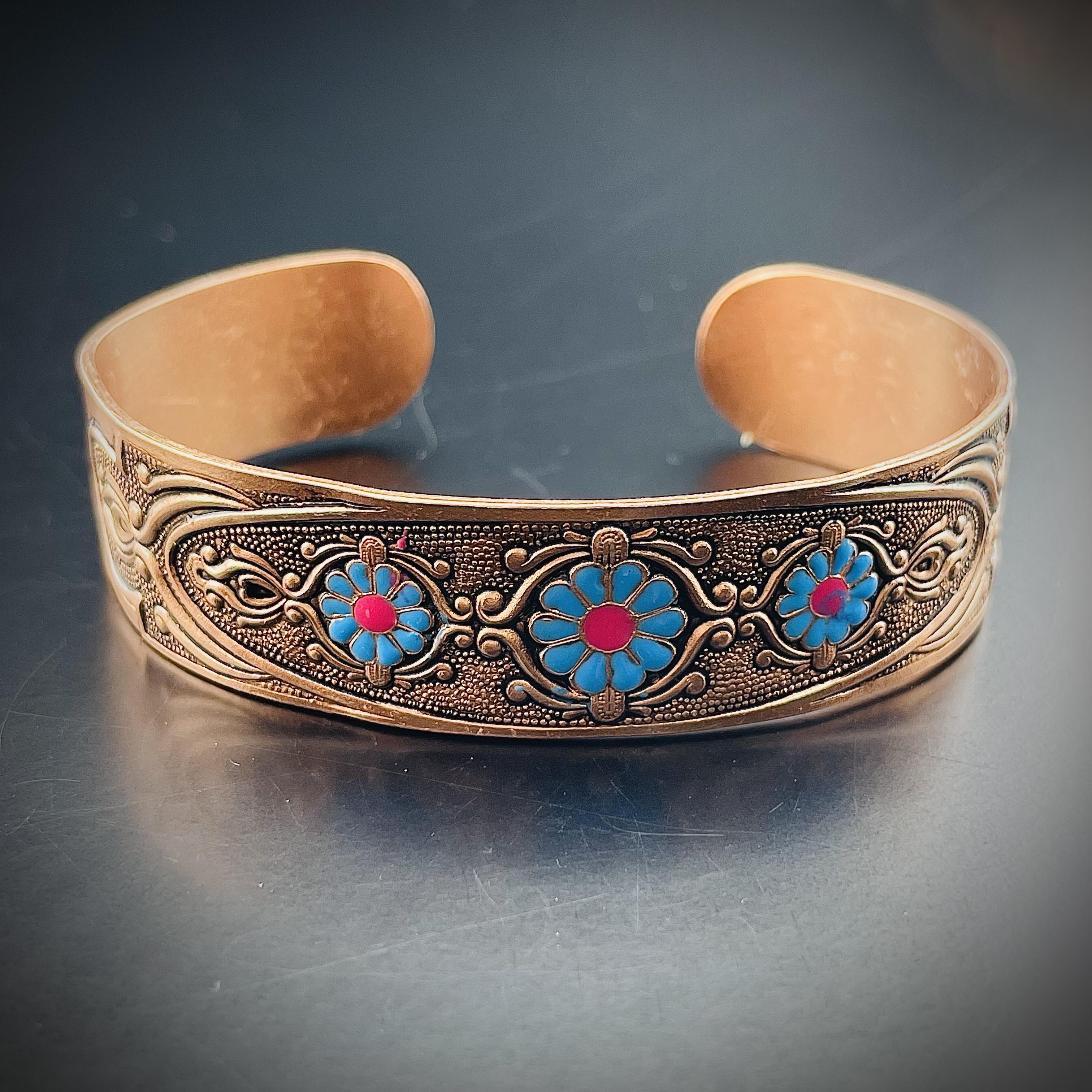 Desenli Bakır Bileklik