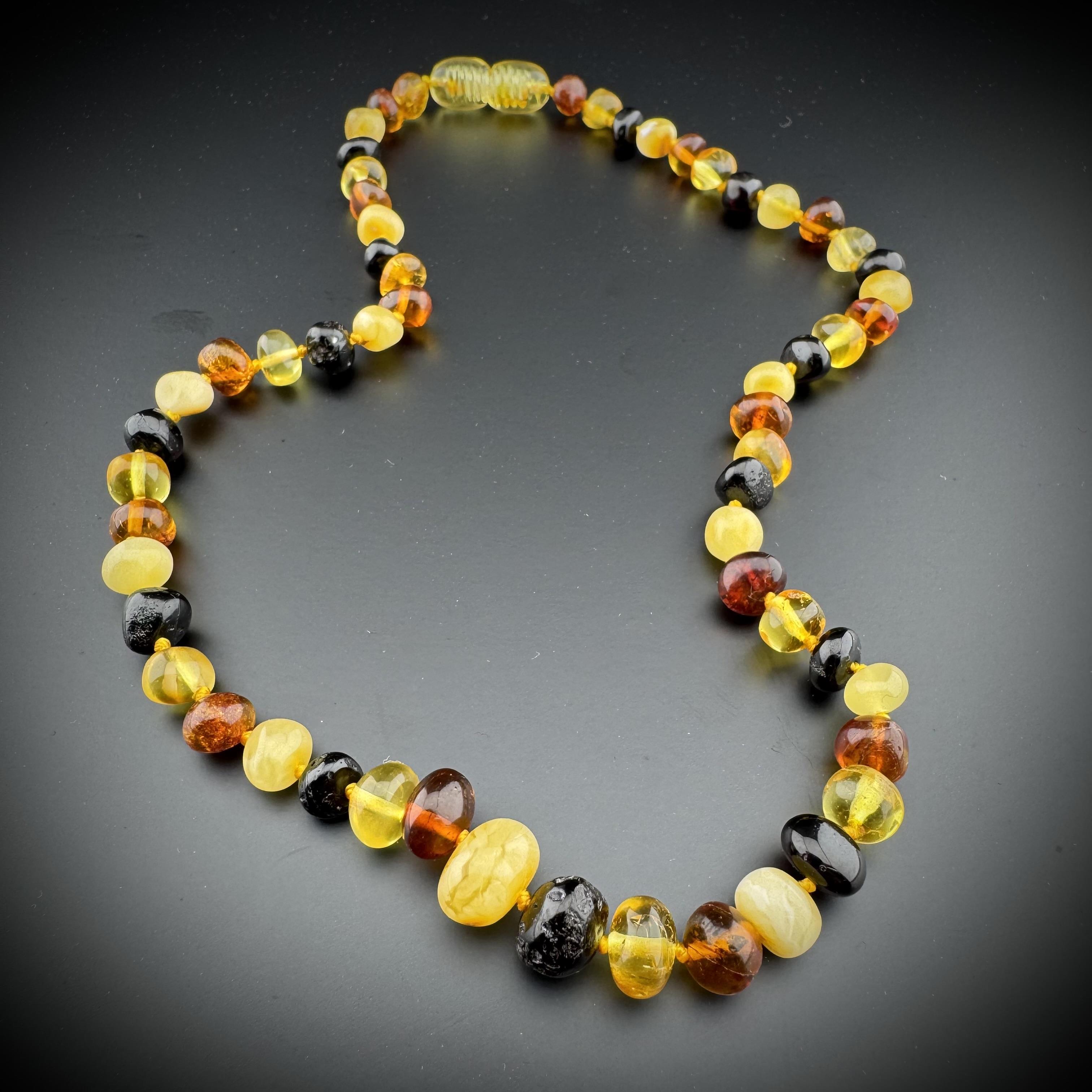 Multicolor Kehribar Bebek Diş Kolyesi