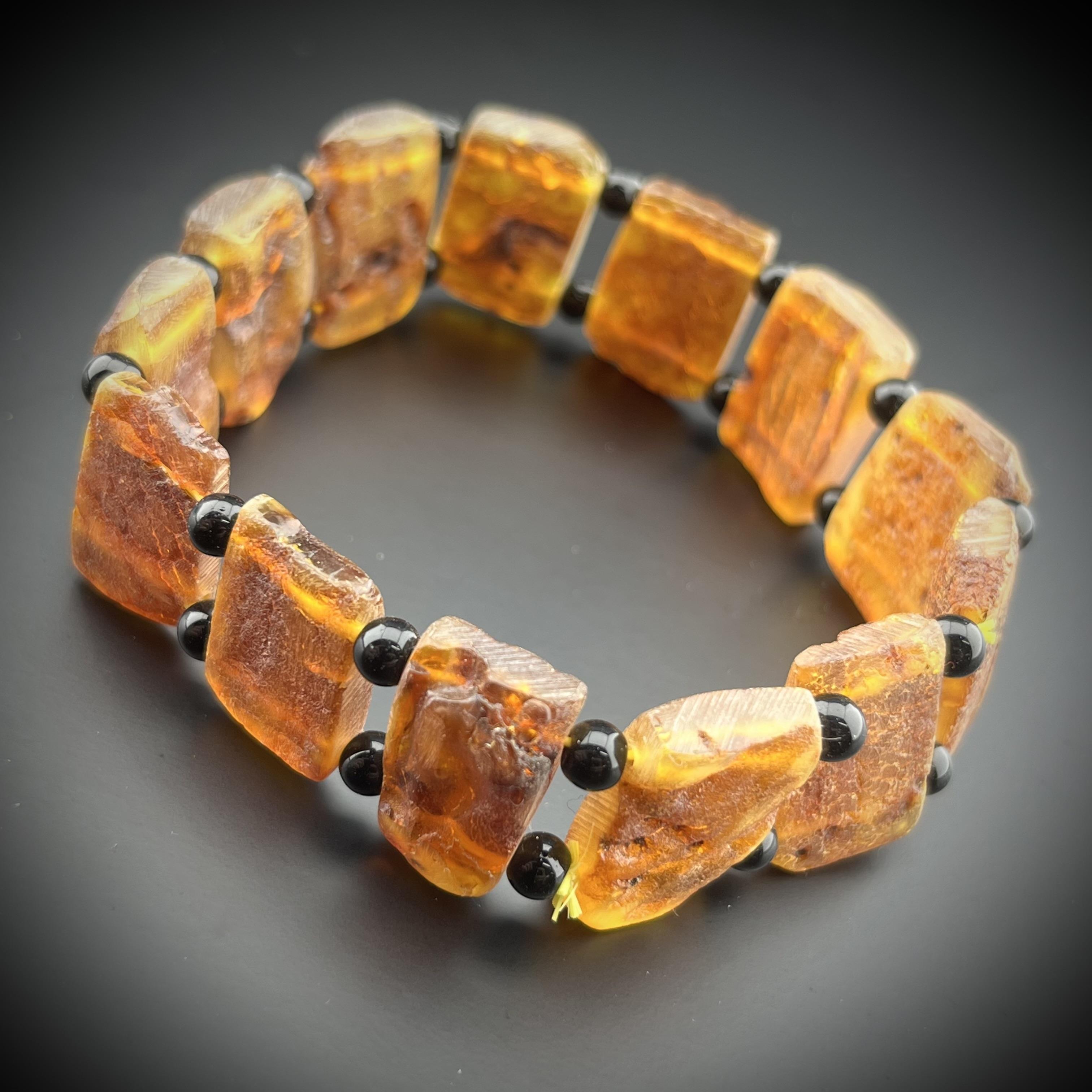 Natural Cilasız Rolex Damla Kehribar Bileklik