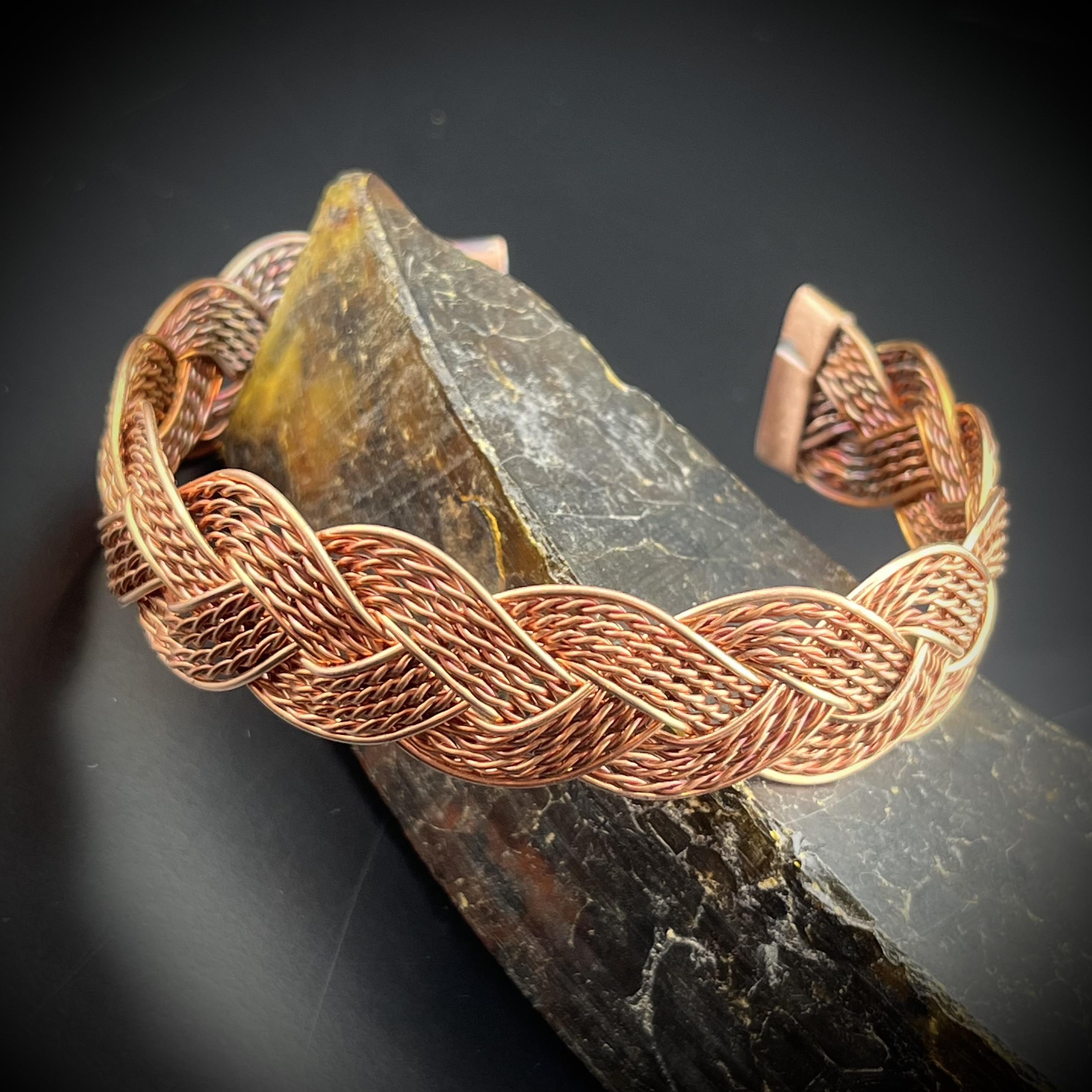 Örgü Model Bakır Bileklik