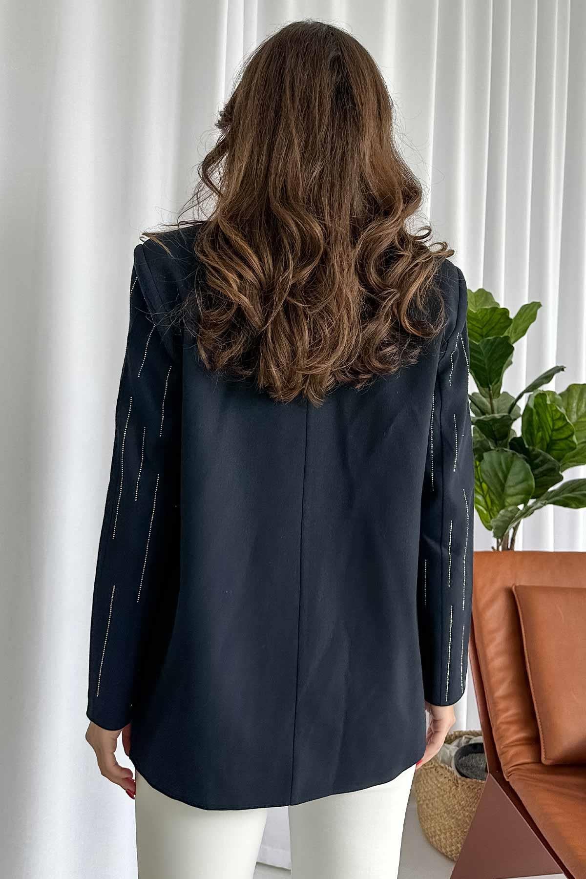 Blazer Kendinden Işıltılı Kadın Ceket