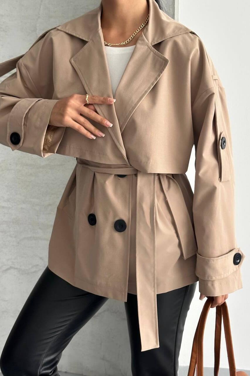 Midi Boy Premium Kadın Trençkot - Taba