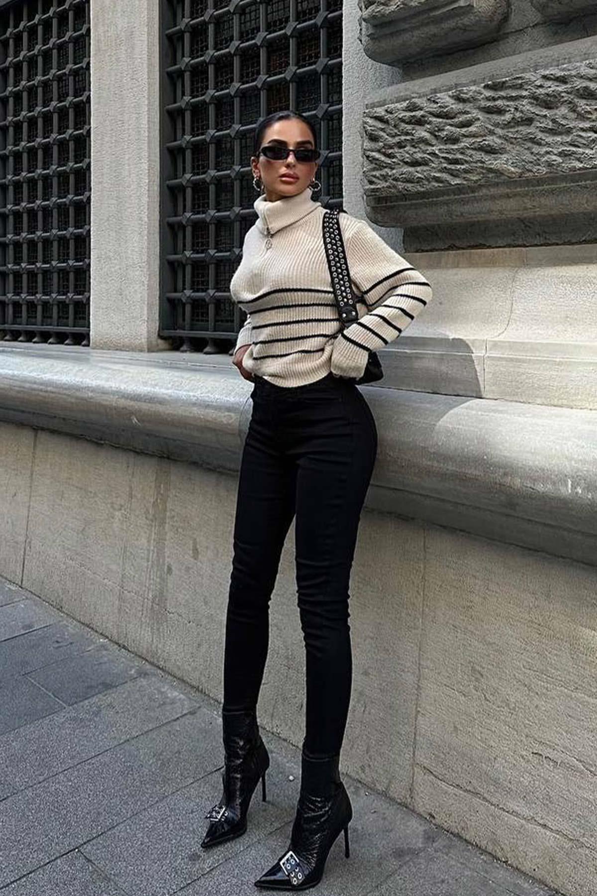 Yüksek Bel Likralı Skinny Jean - Siyah