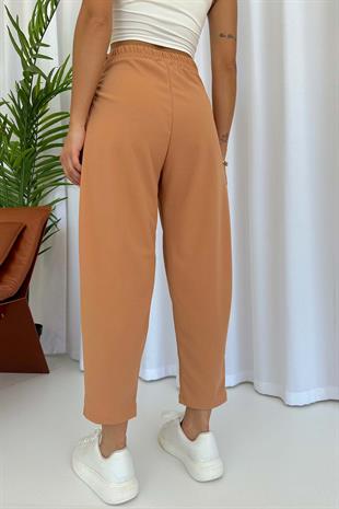 Arkası Lastikli Balon Pantolon - Kiremit