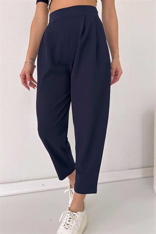 Arkası Lastikli Balon Pantolon - Lacivert 