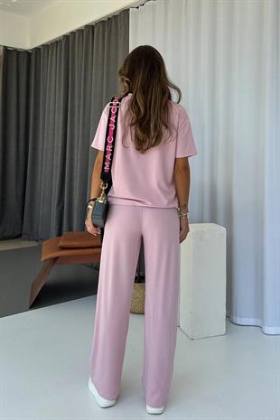 Bisiklet Yaka Alt - Üst Kadın Takım - Pembe