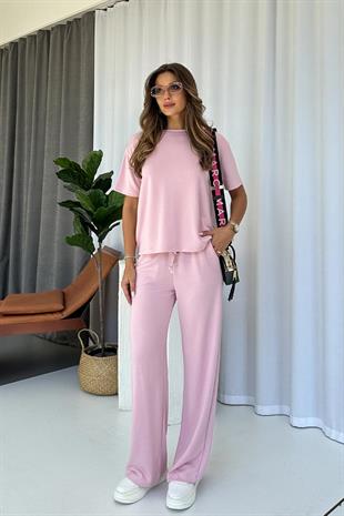 Bisiklet Yaka Alt - Üst Kadın Takım - Pembe