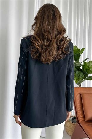 Blazer Kendinden Işıltılı Kadın Ceket