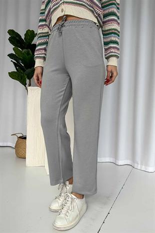 Boru Paça Cepli Eşofman Altı - Gri