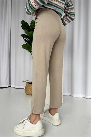 Boru Paça Cepli Eşofman Altı - Taş