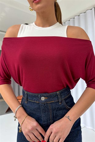 Buzzy Kumaş Atlet Bluz Takım - Kırmızı