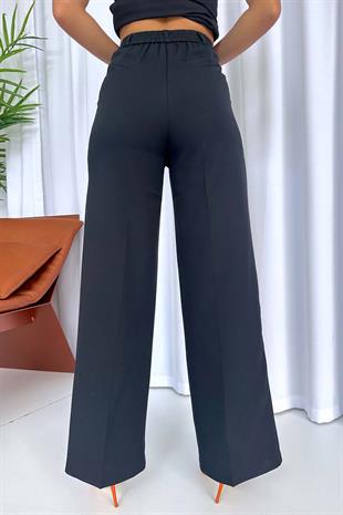 Cepli Bol Paça Pantolon - Siyah