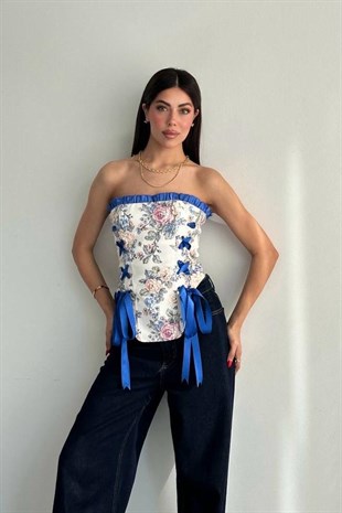 Çiçek Detaylı Premium Kadın Korse